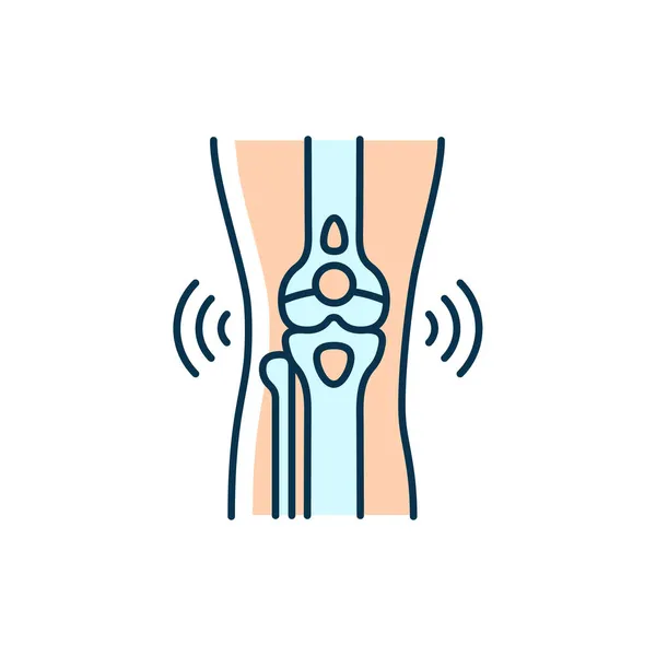 Icona Colori Bursitis Rgb Articolazione Infiammata Gonfiore Doloroso Gomito Lesioni — Vettoriale Stock