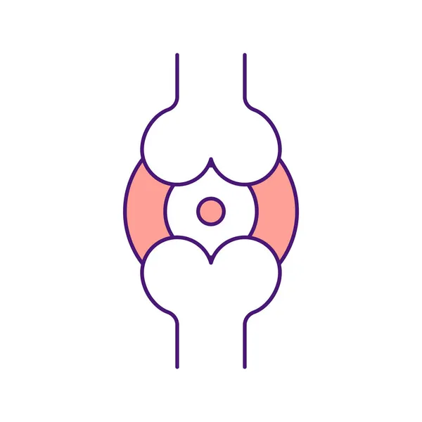 Acute Gewrichtspijn Rgb Kleurenpictogram Fysiek Probleemteken Ontsteking Het Kraakbeen Onderzoek — Stockvector