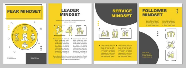 Tipos Mentalidades Modelo Brochura Amarelo Classificação Mentalidades Folheto Brochura Impressão —  Vetores de Stock