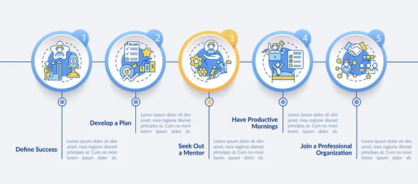 Plantilla Infografía Vectorial Desarrollo Profesional Del Empleado Presentación Trabajo Esbozar — Archivo Imágenes Vectoriales