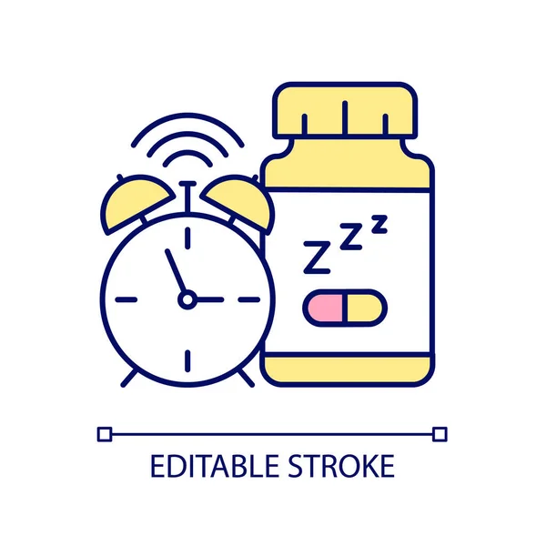 Doplňky Pro Nespavost Rgb Barevné Ikony Léky Proti Nedostatku Spánku — Stockový vektor
