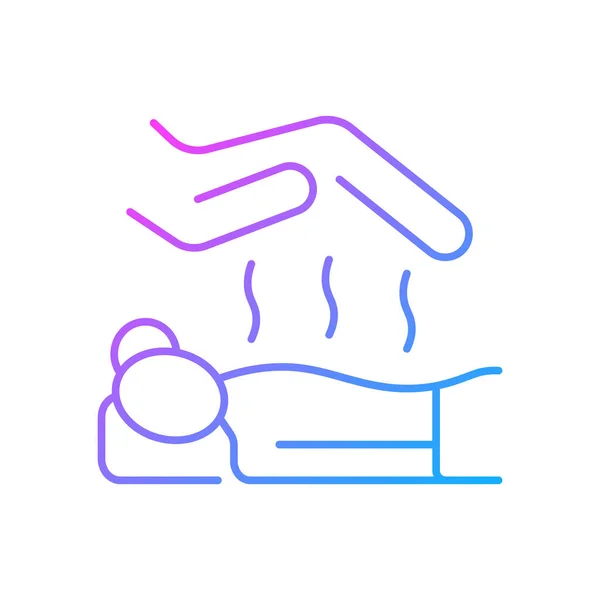 Icône Vectorielle Linéaire Gradient Massage Reiki Médecine Alternative Manipuler Flux — Image vectorielle