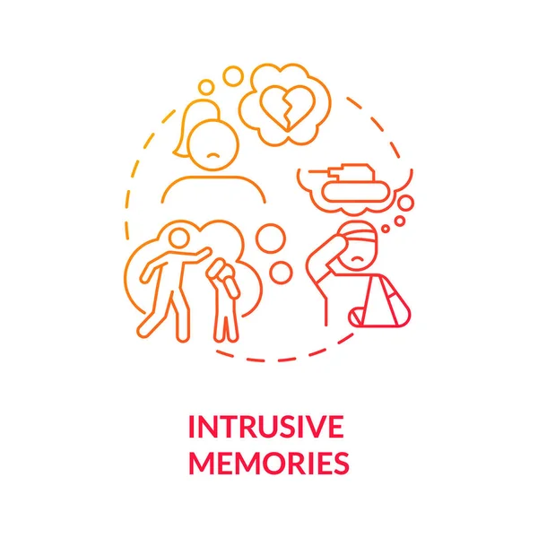 Retrusive Memories Red Gradient Concept Icon Эффект Ненавистнической Речи Иллюстрация — стоковый вектор