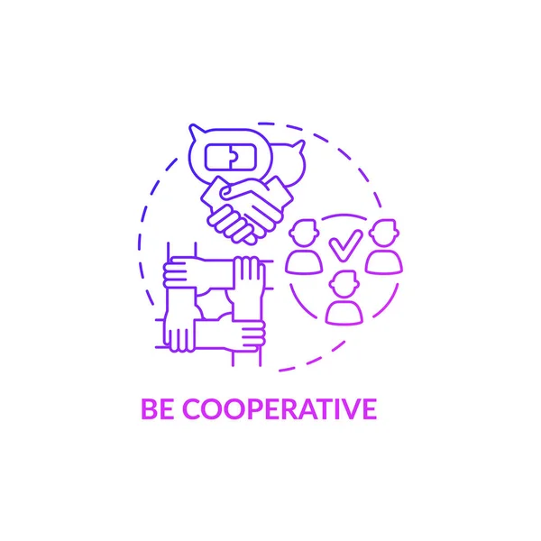 Var Kooperativ Lila Gradient Koncept Ikon Professionellt Lagarbete Partnerskap Jobbet — Stock vektor