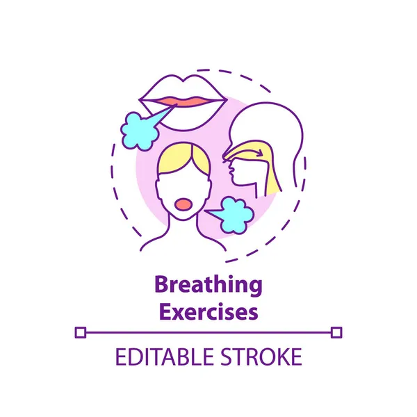 Breathing Exercises Concept Icon Respiratory Rehabilitation Abstract Idea Thin Line — Stock Vector