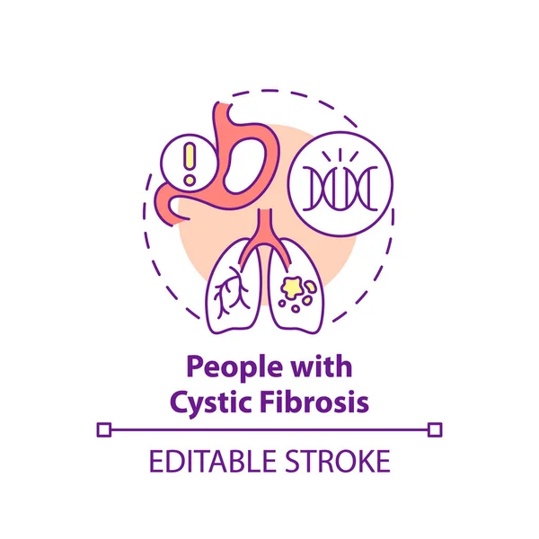 Mensen Met Cystische Fibrose Concept Icoon Genetische Respiratoire Ziekte Abstract — Stockvector