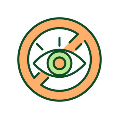 RGB renk simgesini izlemeyi yasakla. Sosyal medyada sansür. Yasak içeriği görme kısıtlaması. Sansürsüz haberlere erişimi yasaklıyorum. İzole vektör çizimi. Basit doldurulmuş çizgi çizimi