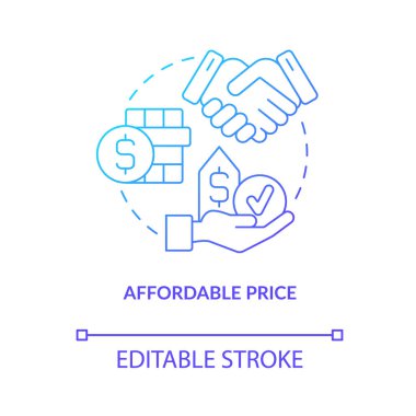 Uygun fiyatlı mavi gradyan konsept simgesi. Okul yararları soyut fikir çizgisi çizimi. Araç kullanmayı öğren. Otomatik sürüş kursu. Vektör izole edilmiş dış çizgi renk çizimi