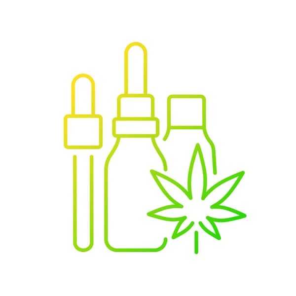 Hemp Oil Tincture Gradient Linear Vector Icon Marijuana Extract Medicinal — Stock Vector
