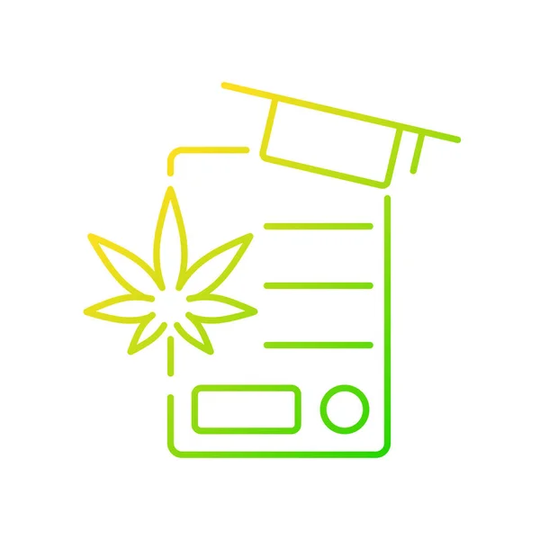 Gradiente Educación Cannabis Icono Vector Lineal Prepárate Para Industria Del — Vector de stock
