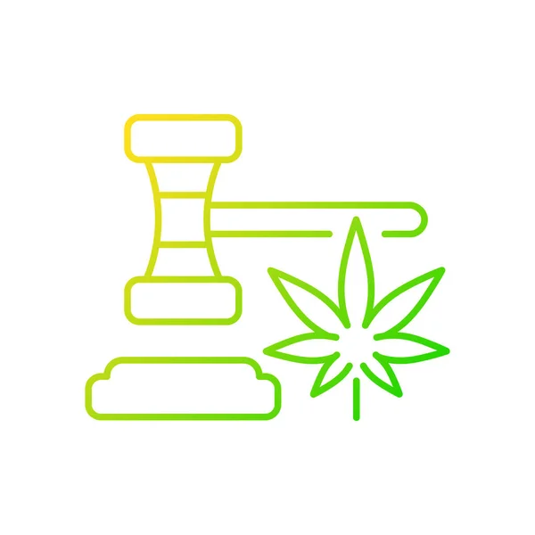 Legalización Del Cannabis Gradiente Icono Vector Lineal Venta Recreativa Legal — Vector de stock