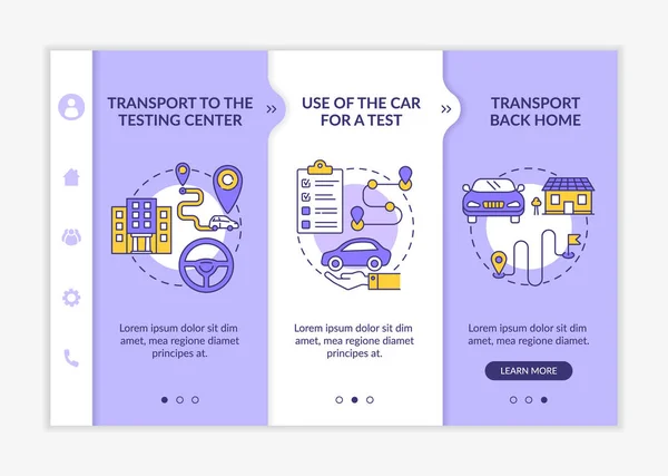 Silniční Zkušební Služby Palubě Vektorové Šablony Citlivé Mobilní Webové Stránky — Stockový vektor