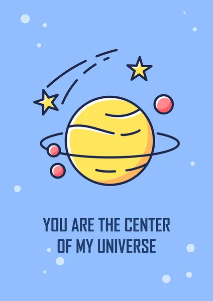 Κέντρο Του Σύμπαντος Ευχετήρια Κάρτα Μου Στοιχείο Εικονίδιο Χρώμα Φλερτ — Διανυσματικό Αρχείο