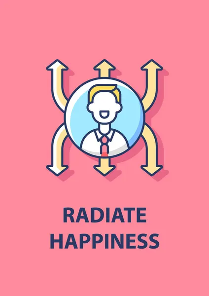 Радиационная Открытка Счастья Элементом Цветовой Иконки Желаю Позитива Векторный Дизайн — стоковый вектор