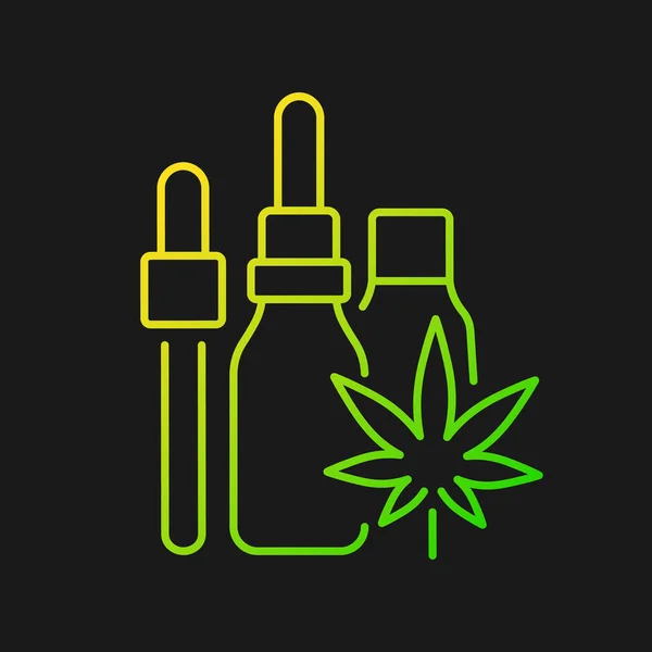 Hanföl Tinktur Gradientenvektorsymbol Für Dunkles Thema Marihuana Extrakt Medizinisches Cannabis — Stockvektor