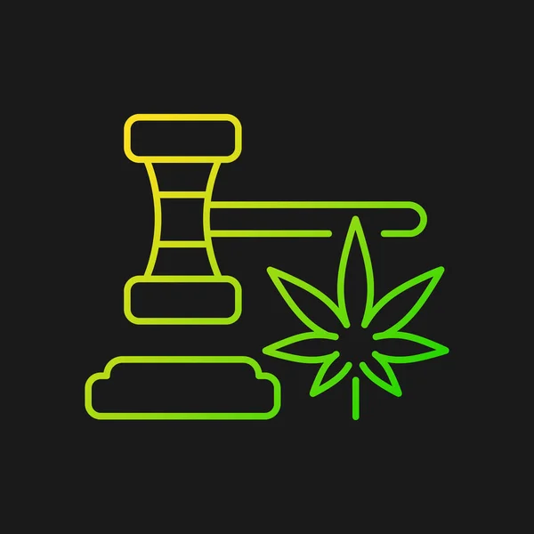 大麻合法化梯度矢量图标黑暗的主题 合法的娱乐使用和销售 大麻的合法性 细线颜色符号 现代风格的象形文字 矢量孤立轮廓图 — 图库矢量图片