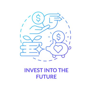 Retiral plan konsept simgesi. Emeklilik fonu oluşturun soyut fikir ince çizgi illüstrasyon. Gelecekteki emeklilik için para biriktiriyorum. Sermaye yetiştir. Gelir yönetimi. Vektör izole edilmiş dış çizgi renk çizimi