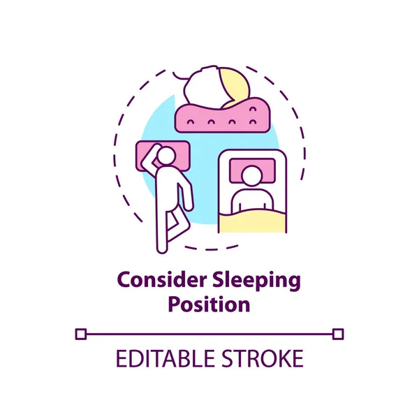 Consider Sleeping Position Concept Icon Choosing Mattress Abstract Idea Thin — Stock Vector