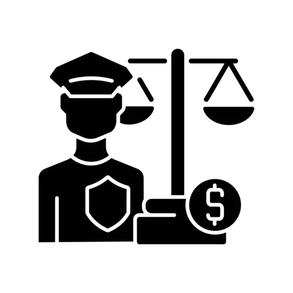 Значок Черного Знака Финансового Охранника Специалист Соблюдению Финансовых Законов Регулирование — стоковый вектор