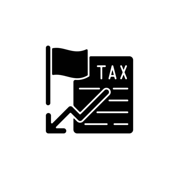 Belastingverlichting Zwart Glyph Icoon Stimulansen Voor Kleine Bedrijven Beleid Programma — Stockvector