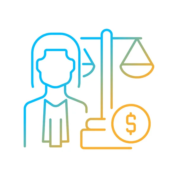 Gradient Linearer Vektorsymbole Finanzrecht Finanzdienstleistungen Und Bankenanwälte Rechtsexperte Farbsymbol Für — Stockvektor