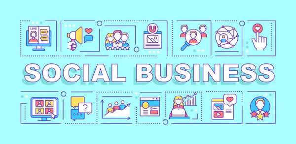 Social Business Word Concepts Banner Type Entreprise Approche Entreprise Infographies — Image vectorielle