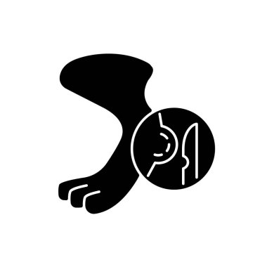 Lipoma siyah kabartma simgesi. Yağlı, iyi huylu tümörler. Hayvan hastalığı. Şişko şişko. Deri ve kas tabakası hastalığı etkiliyor. Beyaz uzayda siluet sembolü. Vektör izole illüstrasyonu