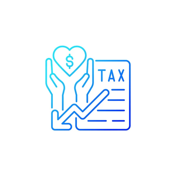 Redução Impostos Para Ícone Vetor Linear Gradiente Caridade Dedução Impostos — Vetor de Stock