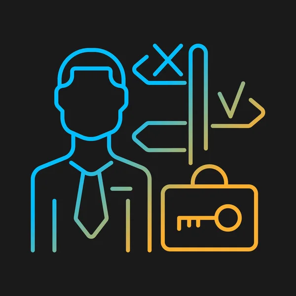 Portfolio Manager Gradient Vector Icon Dark Theme Expert Managing Portfolio — Stock Vector