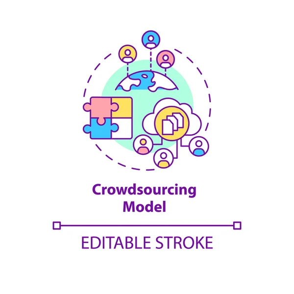 Modèle Crowdsourcing Icône Concept Projet Financement Participatif Investissements Communautaires Business — Image vectorielle