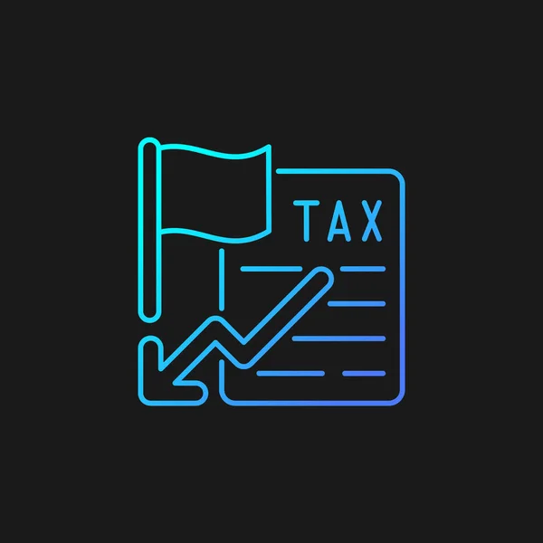 Ikona Gradientu Ulgi Podatkowej Dla Ciemnego Tematu Program Rządu Mający — Wektor stockowy