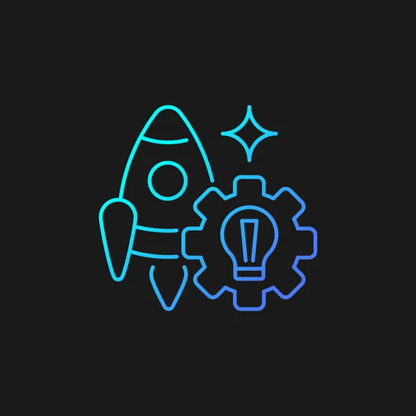 Ikona Wektora Gradientu Dla Ciemnego Tematu Fundacja Małych Przedsiębiorstw Innowacyjny — Wektor stockowy