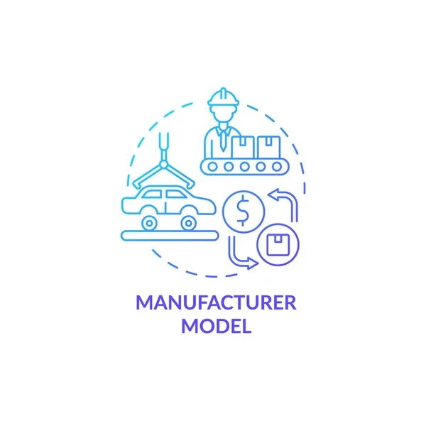 Gyártási Modell Kék Gradiens Koncepció Ikon Gépkocsigyártás Termékek Forgalmazása Üzleti — Stock Vector