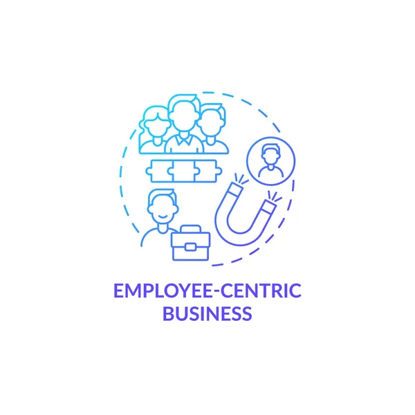 Employee Centric Business Blue Gradient Concept Icon Approach Managemet Structure — Stock Vector