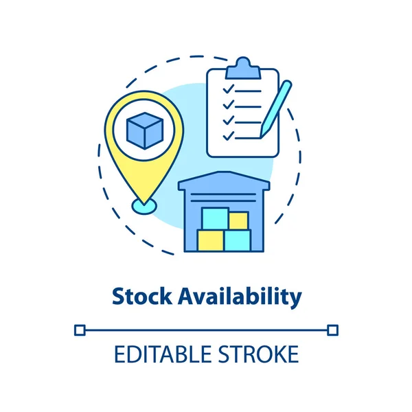 Icono Concepto Disponibilidad Stock Monitoreo Productos Almacén Para Comercio Electrónico — Archivo Imágenes Vectoriales
