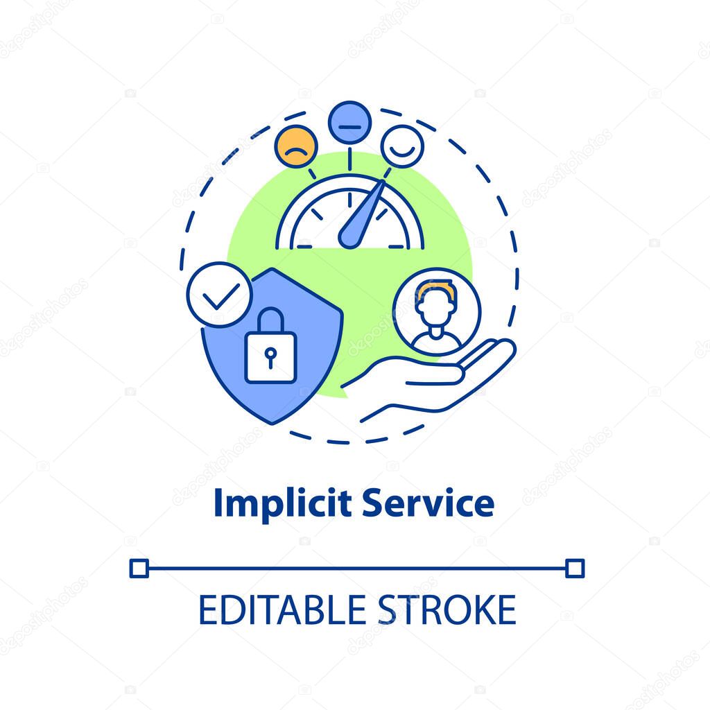Implicit service concept icon. Product quality and customer satisfaction. Operations management abstract idea thin line illustration. Vector isolated outline color drawing. Editable stroke