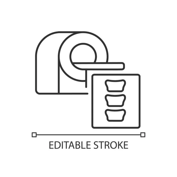 Resonancia Magnética Escanea Icono Lineal Procedimiento Prueba Enfermedades Tecnología Médica — Vector de stock