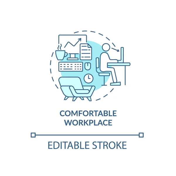 Kényelmes Munkahelyi Kék Koncepció Ikon Alkalmazott Perks Elvont Ötlet Vékony — Stock Vector