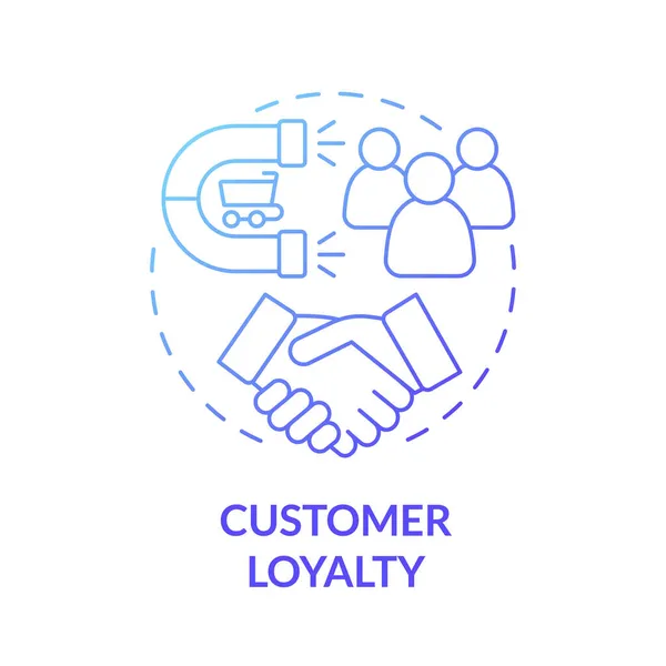 Customer Loyalty Blue Gradient Concept Icon Client Retention Consumer Satisfaction — Stock Vector