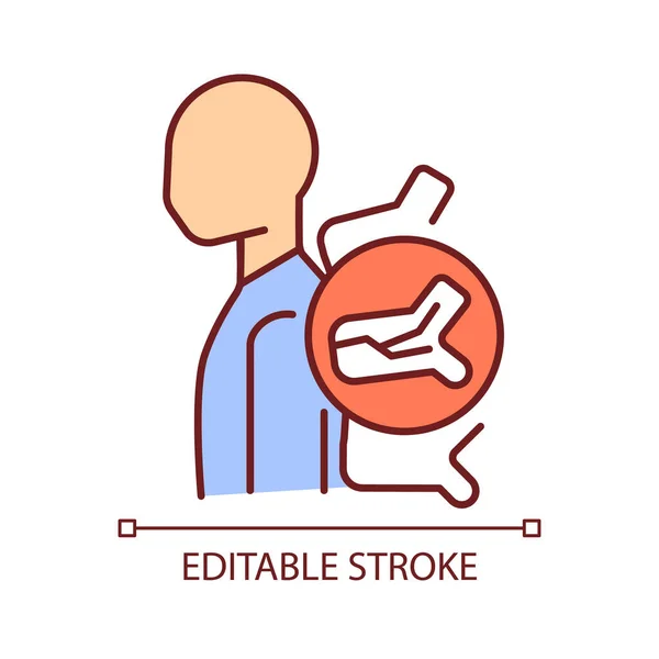 Ruggenfractuur Rgb Kleurenpictogram Ruggengraatletsel Vertebrale Kolomontwrichting Compressie Osteoporotisch Trauma Geïsoleerde — Stockvector