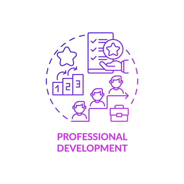 Desarrollo Profesional Icono Concepto Gradiente Púrpura Los Empleados Anima Idea — Vector de stock