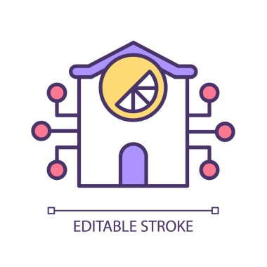 Marka uzantısı RGB renk simgesi. İş için ağ kuruyorum. Ticari şirketi genişletmek için başarılı pazarlama stratejileri. İzole vektör çizimi. Basit bir çizgi çizimi. Düzenlenebilir vuruş