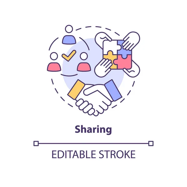 Compartir Icono Concepto Dividir Asignar Recursos Personales Intercambio Conocimientos Organización — Vector de stock