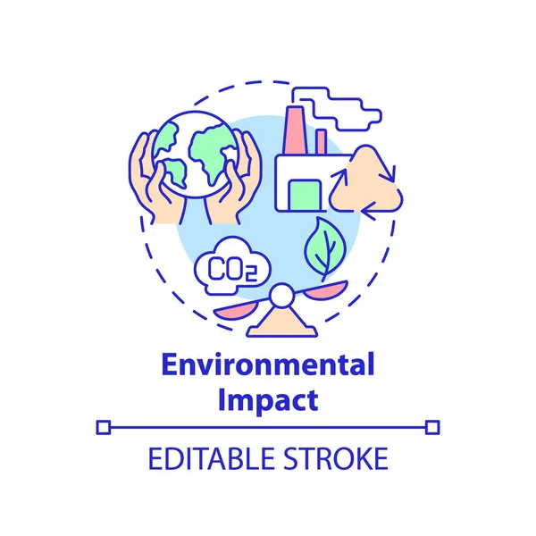 Ikona Oddziaływania Środowisko Abstrakcyjna Koncepcja Przedsiębiorczości Społecznej Cienka Ilustracja Biznes — Wektor stockowy