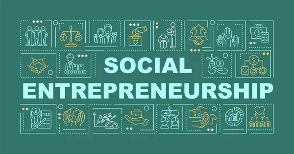 Emprendimiento Social Presenta Conceptos Palabras Banner Negocios Sociales Infografías Con — Archivo Imágenes Vectoriales