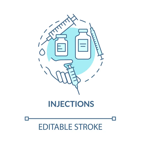 Injekciók Kék Koncepció Ikon Arthritis Klinika Szolgáltatások Elvont Ötlet Vékony — Stock Vector
