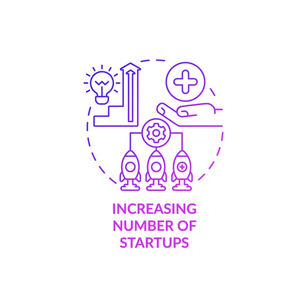 Lanzamiento Nuevo Icono Concepto Startups Empresario Número Crecimiento Comercializando Ideas — Vector de stock