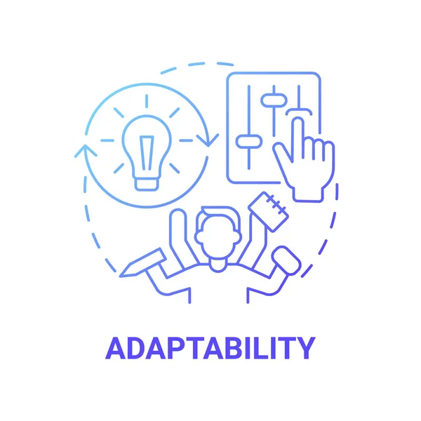 Adaptabilidad Icono Concepto Gradiente Azul Empresario Social Idea Abstracta Característica — Vector de stock