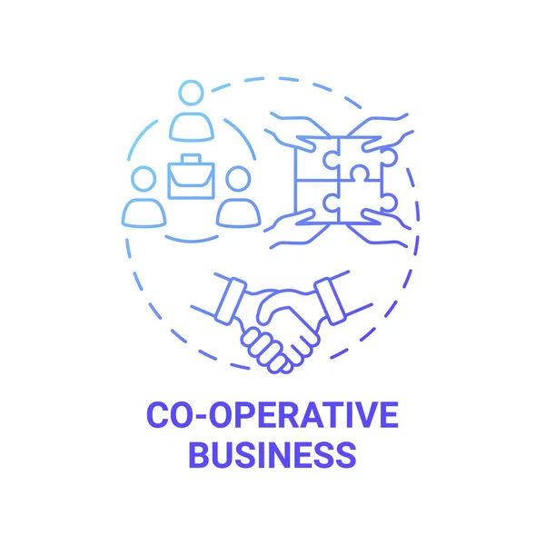 Icono Concepto Gradiente Azul Empresarial Cooperativo Tipo Emprendimiento Social Idea — Archivo Imágenes Vectoriales