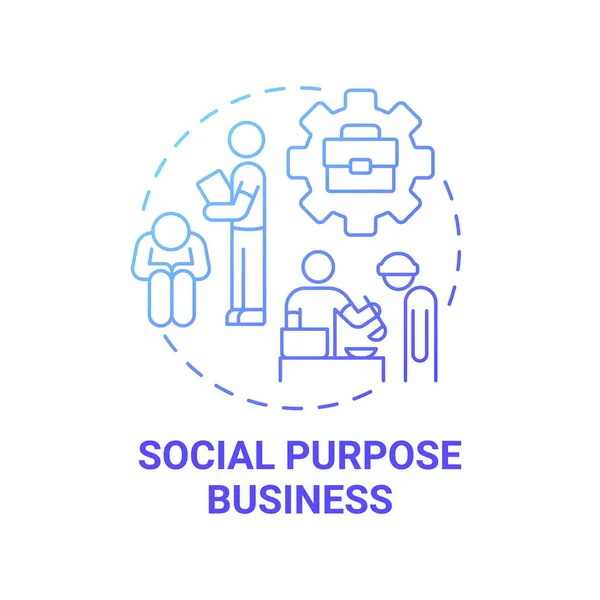 Socjalny Cel Biznes Niebieski Gradientowy Pojęcie Ikona Przedsiębiorczość Społeczna Typu — Wektor stockowy